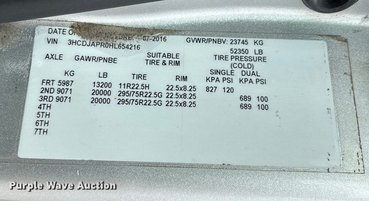 image for item FB3517 2017 International Pro Star Plus semi truck