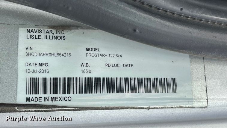 image for item FB3517 2017 International Pro Star Plus semi truck