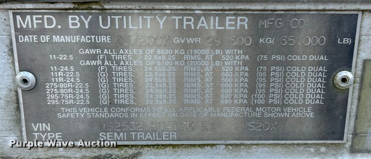 image for item FC5053 2008 Utility VS2DX dry van trailer