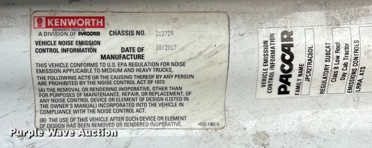 image for item FG0068 2018 Kenworth T680 semi truck