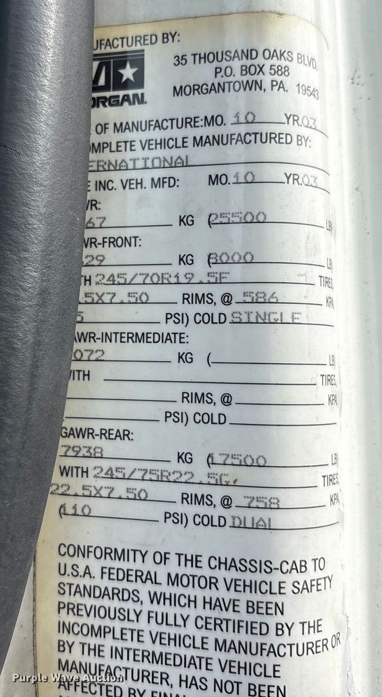 image for item FK1081 2004 International 4300  refrigerated truck