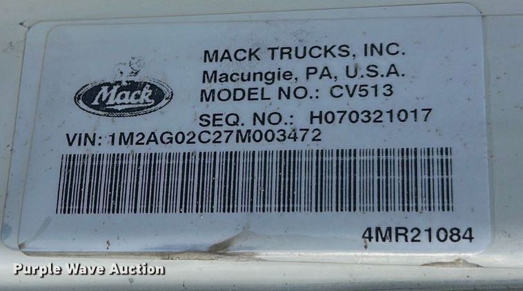 image for item FK1603 2007 Mack Cv ready mix truck
