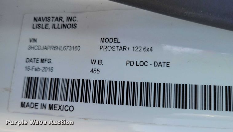 image for item NK9795 2017 International  Prostar semi truck