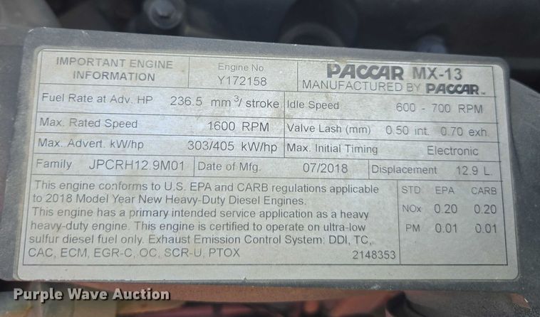 image for item YA1440 2019 Peterbilt 579 semi truck