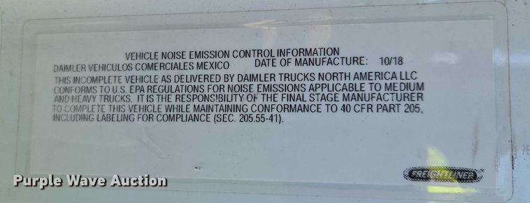 image for item YA1472 2019 Freightliner Business Class M2  box truck