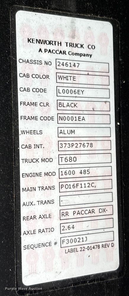 image for item YA1509 2023 Kenworth T680 semi truck