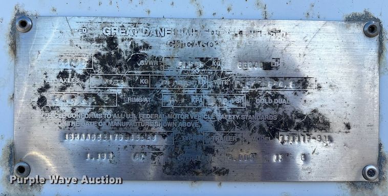 image for item YA1653 2007 Great Dane 7311TP-SAL dry van trailer