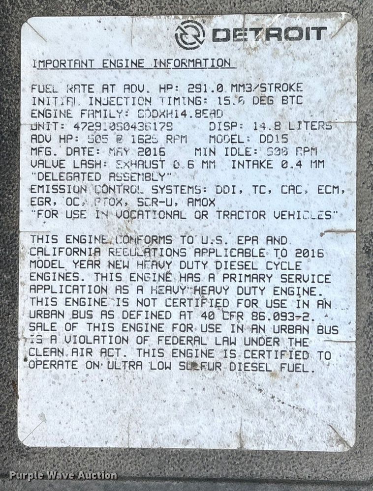 image for item YA1729 2017 Freightliner Cascadia semi truck