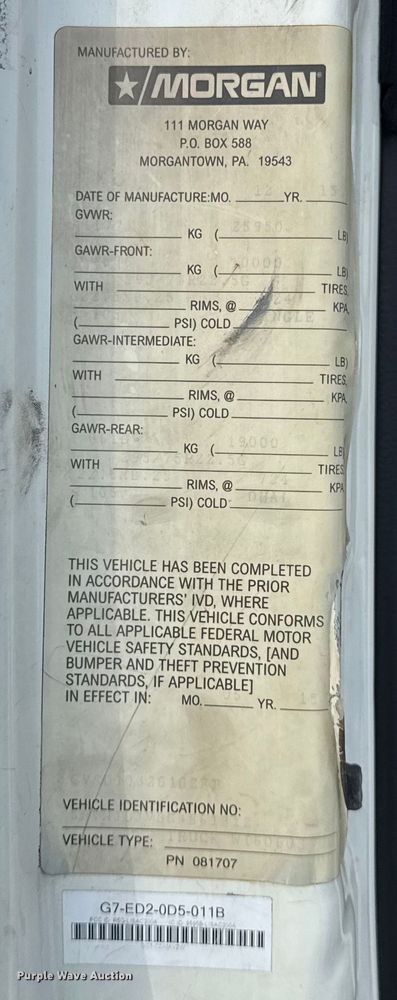 image for item YA1790 2016 Hino box truck