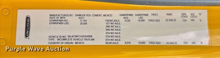 image for item YA1801 2018 Freightliner Business Class M2  box truck