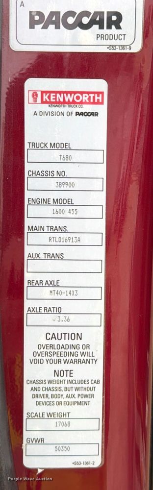 image for item YA1840 2020 Kenworth T680  semi truck