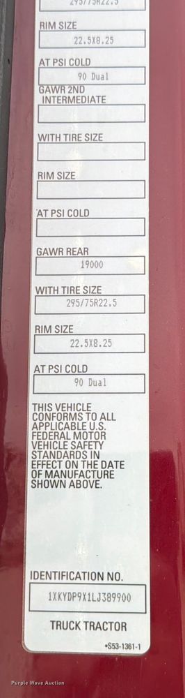 image for item YA1840 2020 Kenworth T680  semi truck