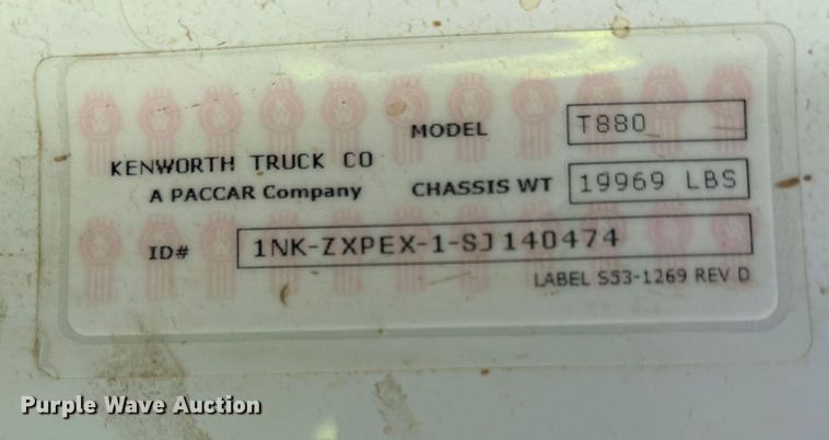 image for item YA1852 2025 Kenworth T880 hydrovac truck