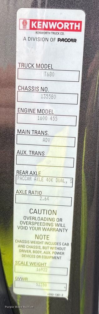 image for item YA1858 2018 Kenworth T680 semi truck