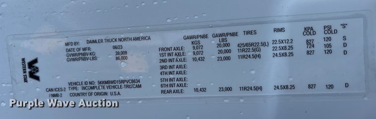 image for item YA1915 2024 Western Star 49X  dump truck