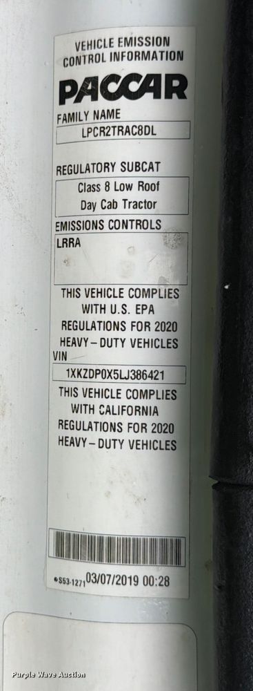 image for item YA1938 2020 Kenworth T880  vacuum truck