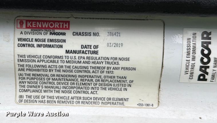 image for item YA1938 2020 Kenworth T880  vacuum truck