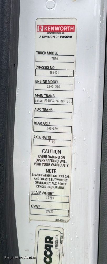 image for item YA1938 2020 Kenworth T880  vacuum truck