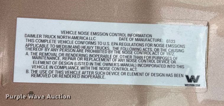 image for item YA2161 2024 Western Star 49X semi truck