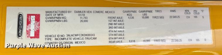 image for item YA2245 2019 Freightliner Business Class M2 box truck