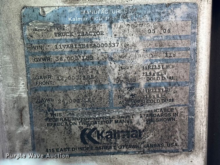 image for item YA2509 2006 Kalmar Ottawa yard truck