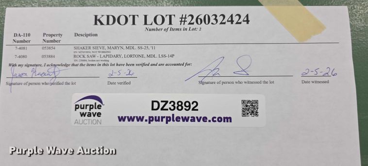 image for item DZ3892 Tools