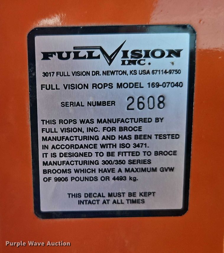 image for item DZ4312 2009 Broce Broom RJ350 broom