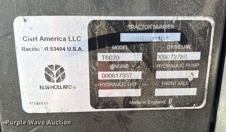 image for item DZ4323 2009 New Holland T6020 tractor