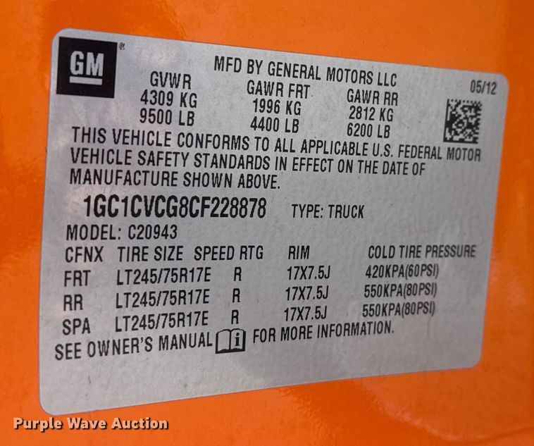 image for item EP2926 2012 Chevrolet Silverado 2500HD Crew Cab utility bed pickup truck