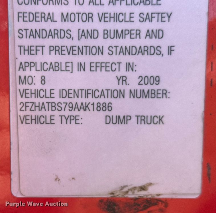 image for item EP2943 2009 Sterling L7500 Series dump truck