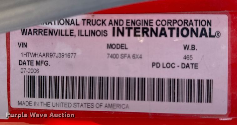 image for item EP2945 2007 International 7400 dump truck