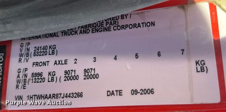 image for item EP2956 2007 International 7400 dump truck