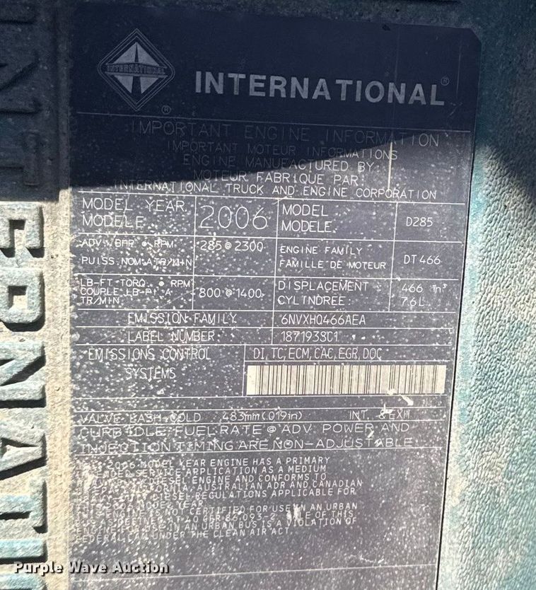 image for item EP2957 2007 International Workstar 7400 dump truck