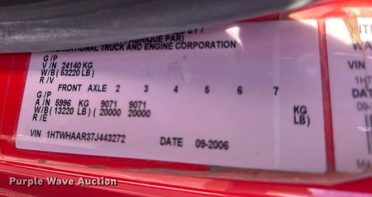 image for item EP2957 2007 International Workstar 7400 dump truck