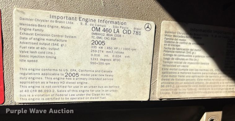 image for item EP2961 2005 Sterling L9500 flatbed truck