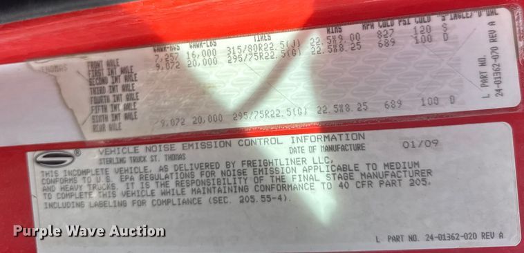 image for item EP2964 2009 Sterling L7500 Series dump truck