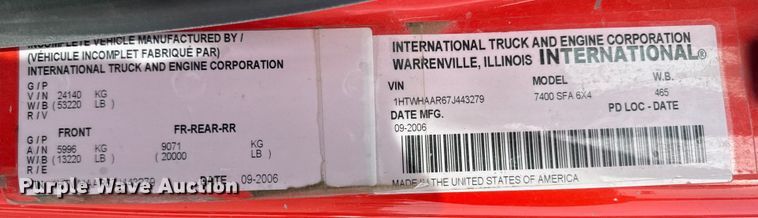 image for item EP2976 2007 International 7400 dump truck