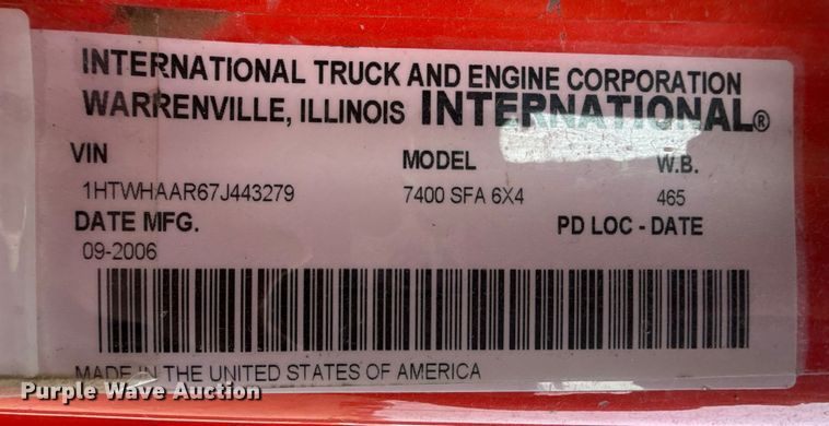 image for item EP2976 2007 International 7400 dump truck