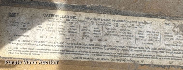 image for item EP2979 2003 Sterling 7500 dump truck