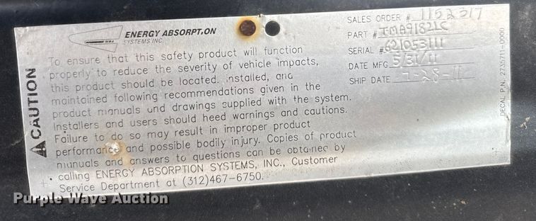 image for item FB0762 2011 Trinity Energy Absorption Systems crash attenuator  