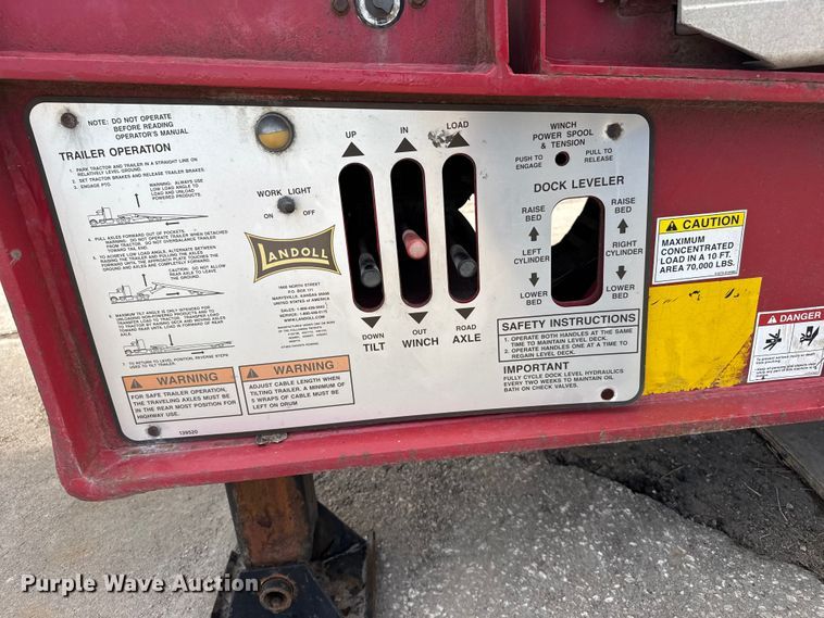 image for item FB0795 2007 Landoll 410 drop tilt deck equipment trailer