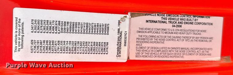 image for item FB0798 2007 International 7400 dump truck