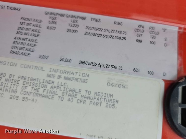 image for item FI0831 2005 Sterling LT7500 dump truck