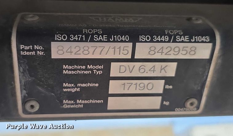 image for item FI0835 1999 Hamm DV6 combination vibratory roller