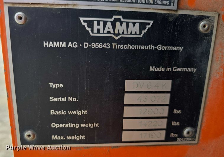 image for item FI0835 1999 Hamm DV6 combination vibratory roller