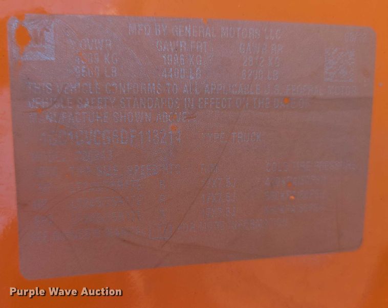 image for item FI0839 2013 Chevrolet Silverado 2500HD Crew Cab utility bed pickup truck