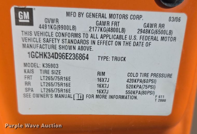 image for item FI0844 2006 Chevrolet Silverado 3500HD pickup truck