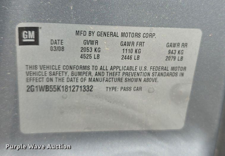 image for item FI0847 2008 Chevrolet Impala 