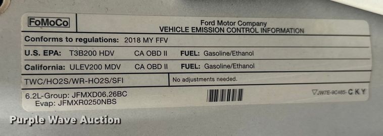 image for item DQ4271 2018 Ford F250 Super Duty Ext. Cab pickup truck