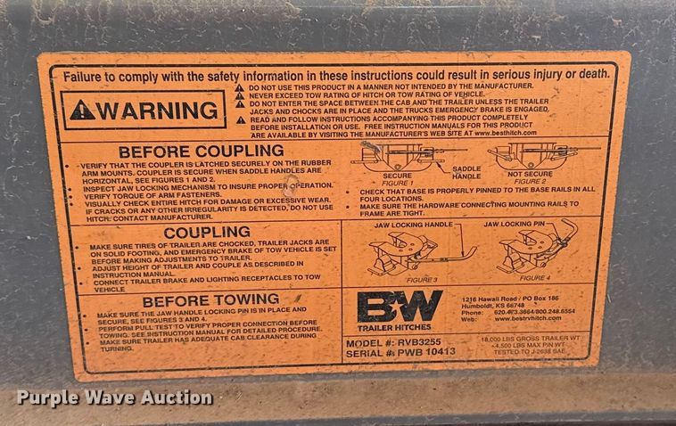 image for item DQ4308 BW The Patriot 18K fifth wheel plate